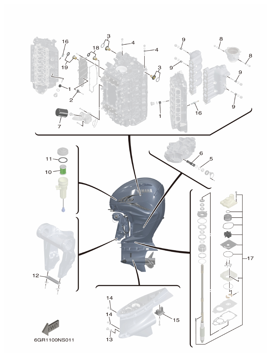 Yamaha XF425NSA2, XF425NSA7 SCHEDULED SERVICE PARTS parts diagram